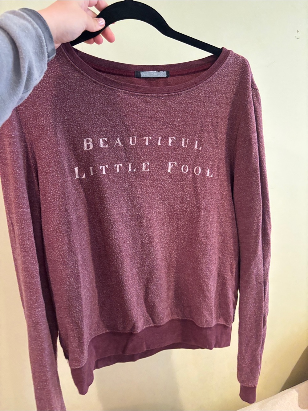 Wildfox Wine 'Beautiful Little Fool' Crewneck Sweater